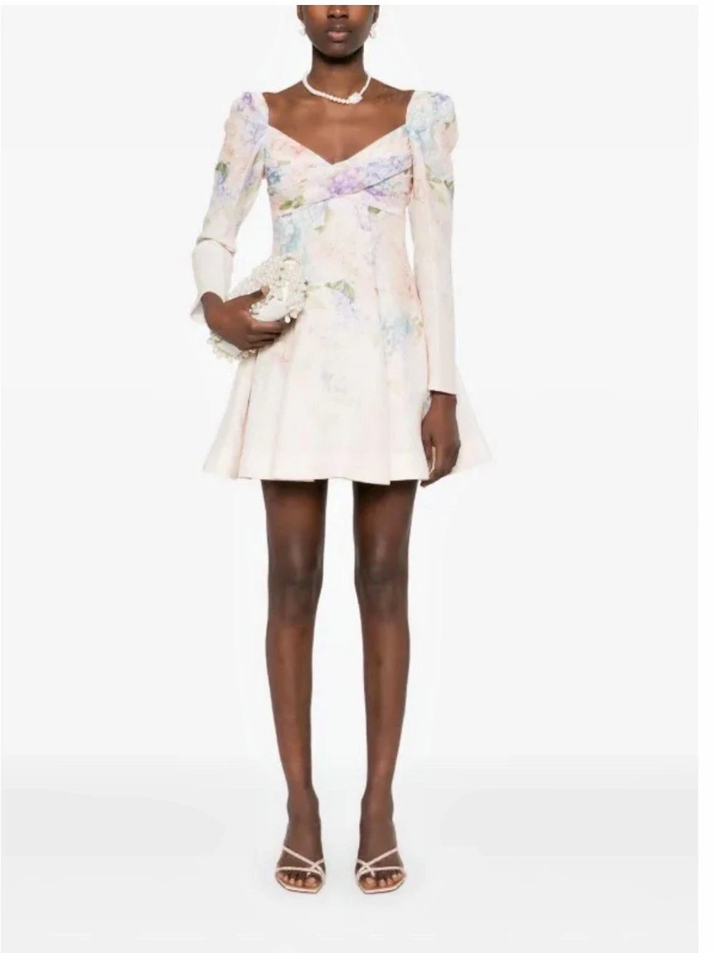 Zimmermann Dawning Floral Mini Dress in Pink & White Like New